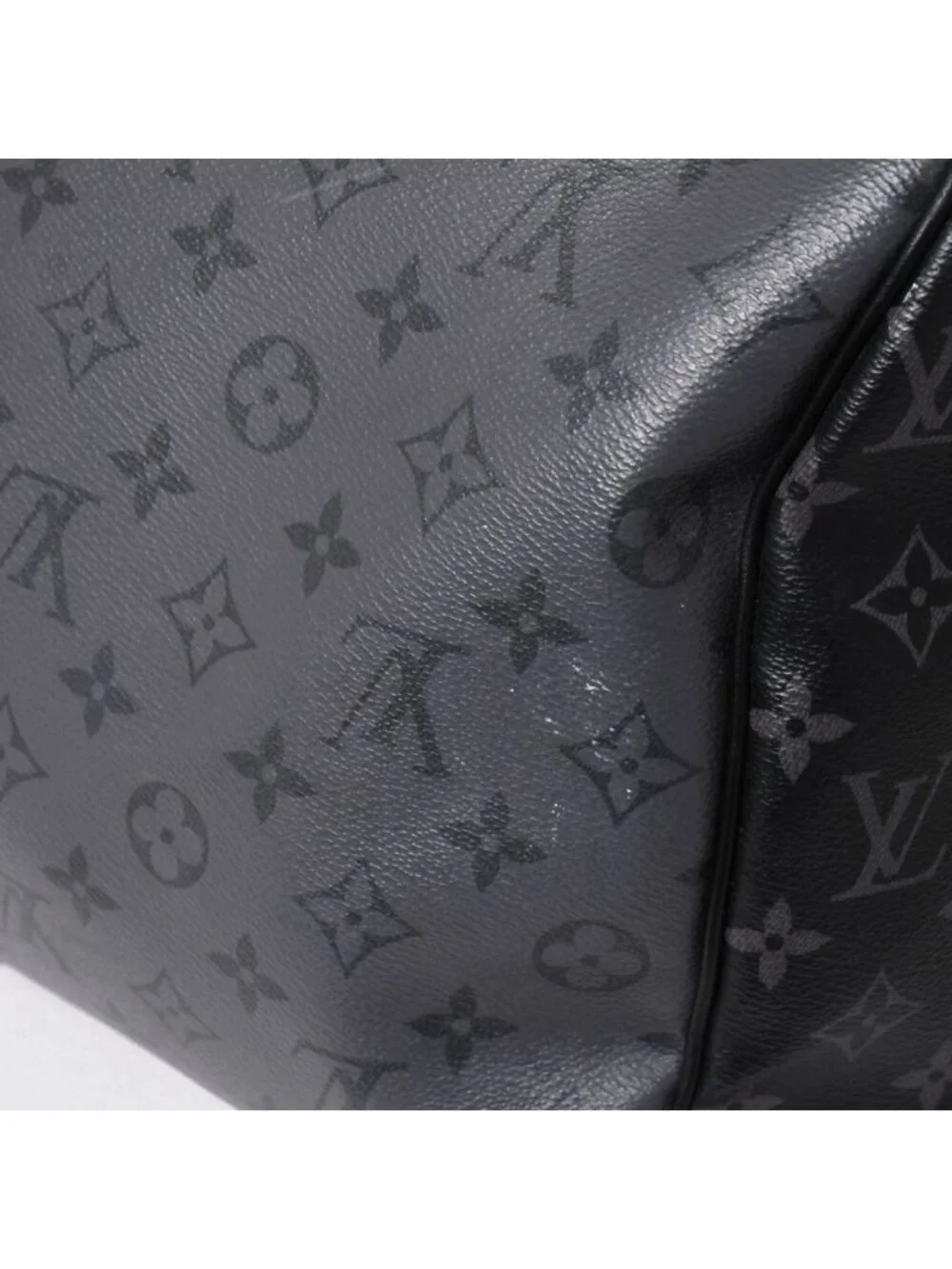 Louis Vuitton LV Keepall Bandouliere 50 Black Gray Silver